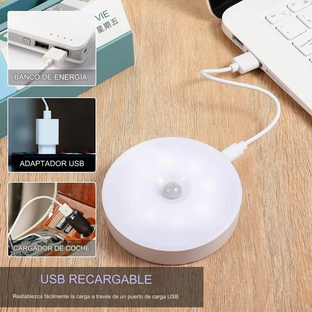 Pack x3 Lámparas LED Recargable con Sensor Movimiento - ¡Ilumina tus espacios!
