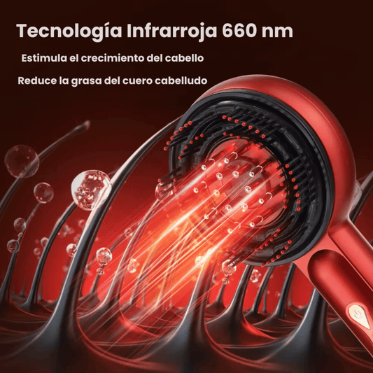 Cepillo Cabello LED - Estimula tu cuero cabelludo desde casa de forma simple y práctica