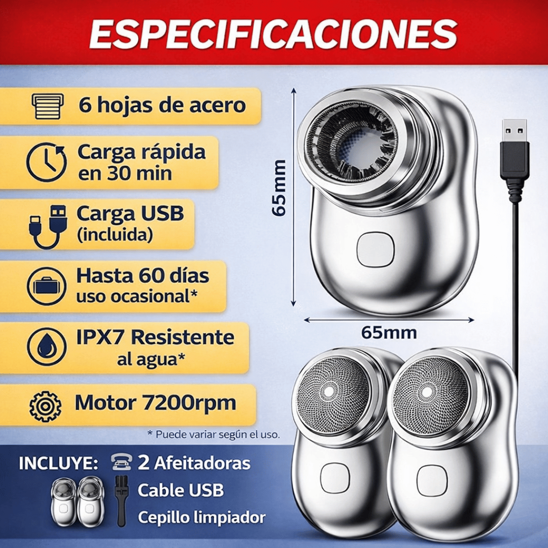 ¡Promo 2x1 Mini Afeitadora Portátil! - Mantén tu look listo en cualquier momento