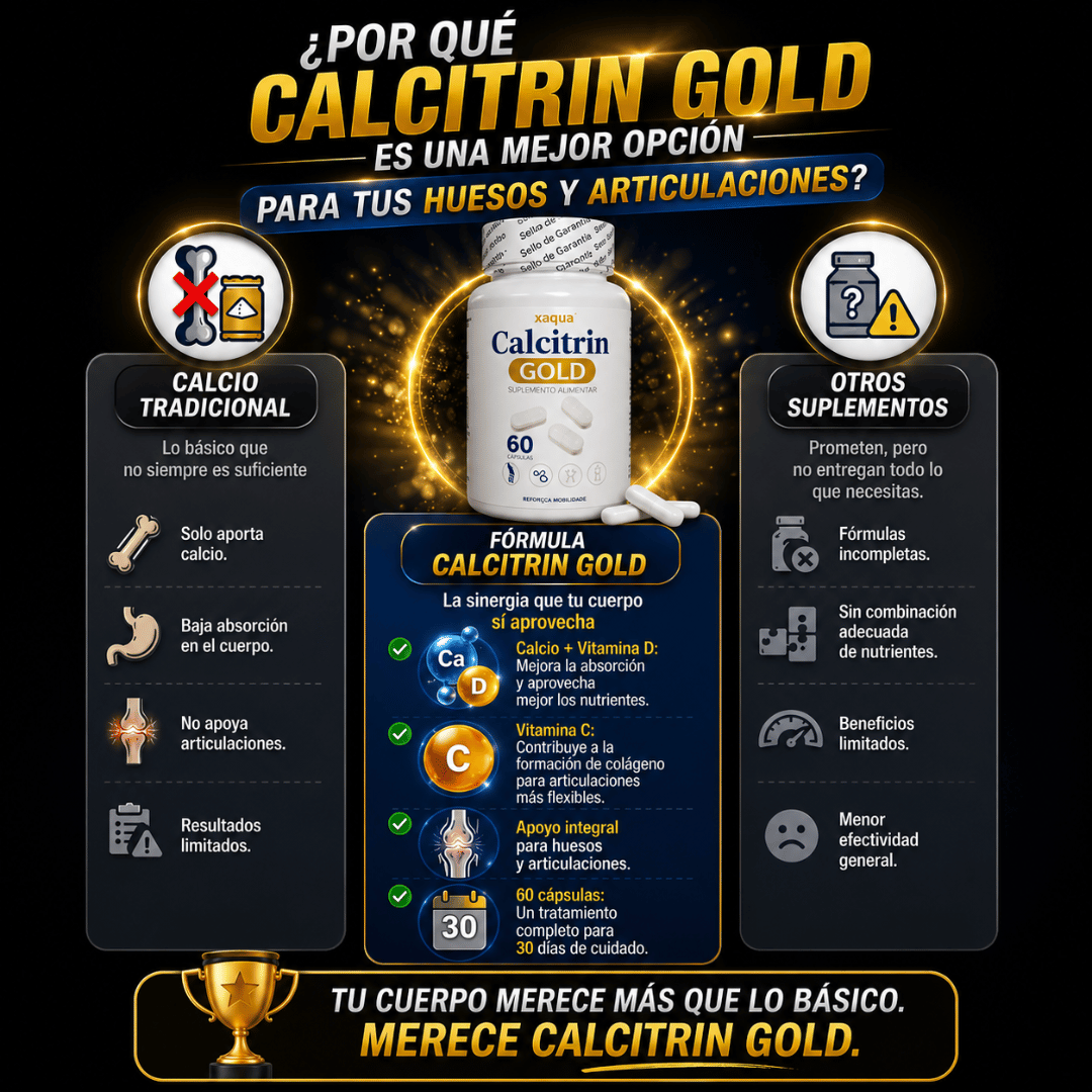 Calcitrin Gold 60 Cápsulas - Apoya tu movilidad diaria y el bienestar de tus articulaciones