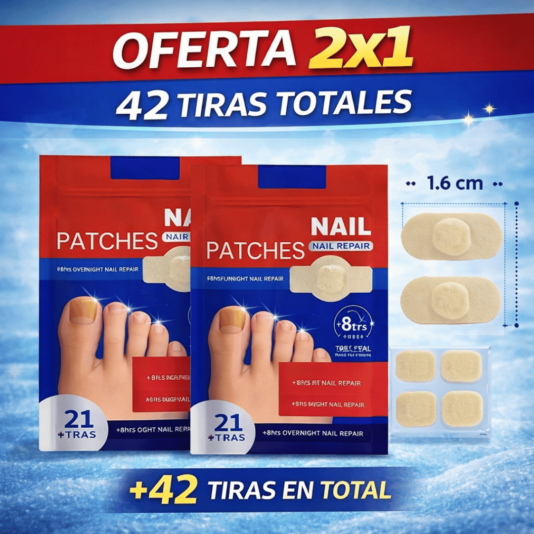 ¡Promo 2x1 Parches Antihongos Uñas! - Favorece la recuperación natural de tus uñas de forma simple y cómoda