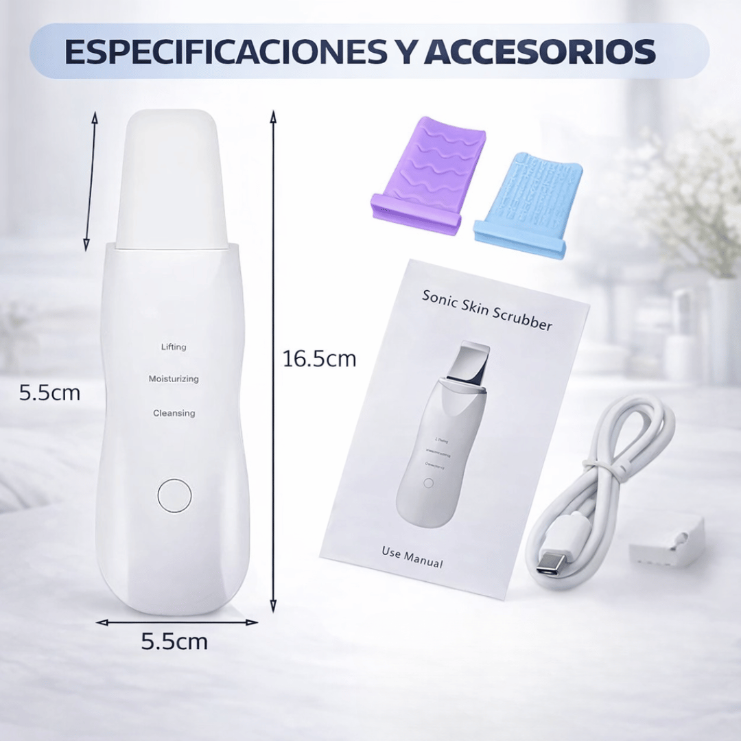 Espátula Facial Ultrasónica - Limpieza facial profunda desde casa de forma práctica