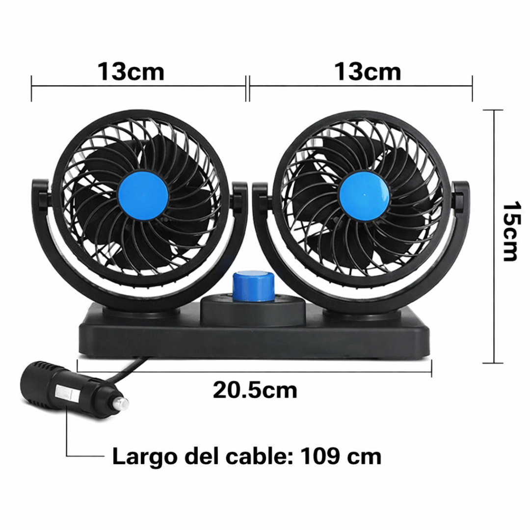 Ventilador Dúo 360° - Alivio del calor sin depender del aire acondicionado