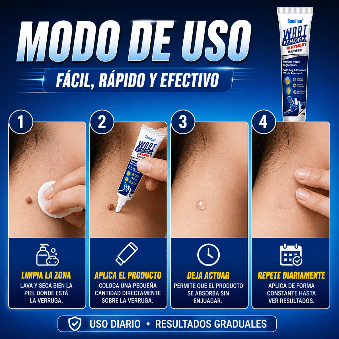 Pomada Wart Remover Sumifun 20g - Remueve verrugas desde la raíz de forma segura en casa
