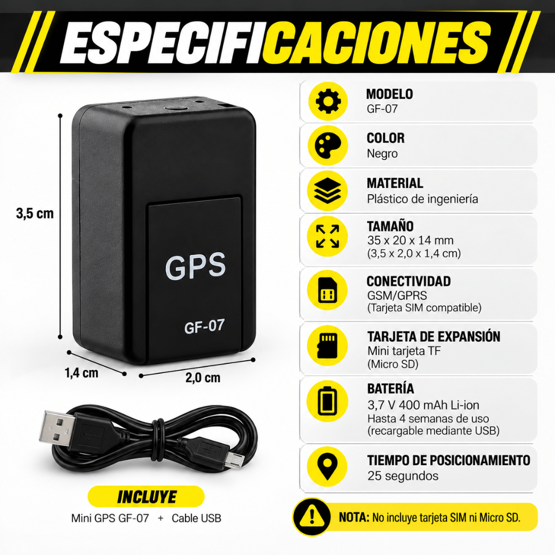 Mini GPS Inteligente - Mayor control y tranquilidad sobre la ubicación de tu vehículo