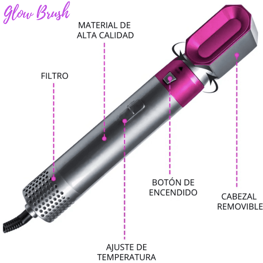 GlowBrush - ¡Secador de pelo 5 en 1!