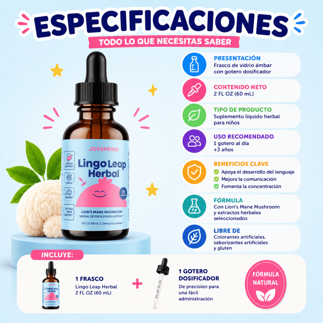 Lingo Leap™ 30ml - Ayuda a fortalecer las habilidades de expresión desde pequeños