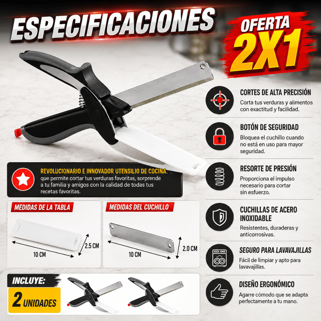 ¡Promo 2x1 Tijera de Cocina! - Prepara tus ingredientes de forma rápida, práctica y precisa