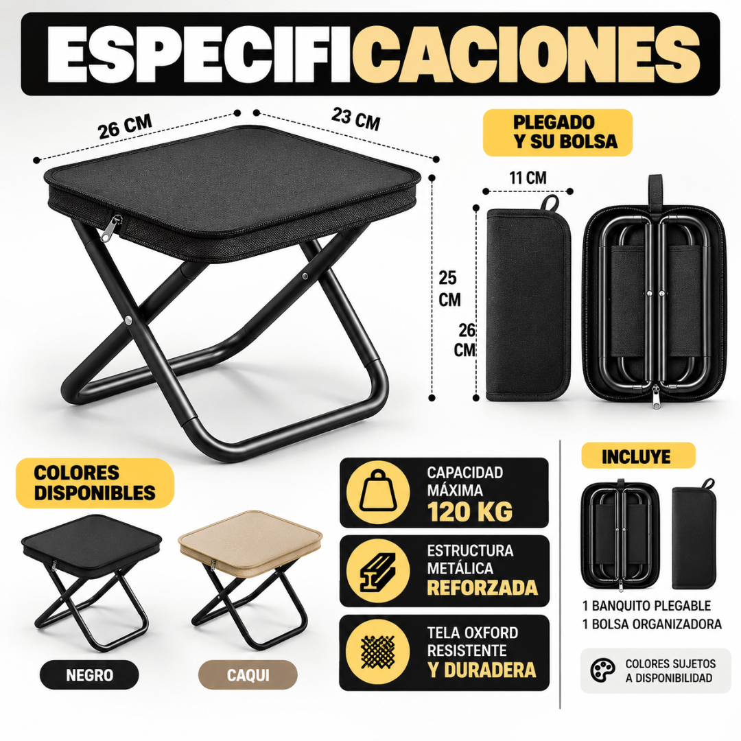 Asiento Plegable Descanso Express - Descansa cómodamente donde quieras con tu asiento portátil
