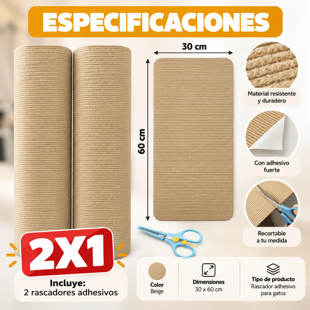 ¡Promo 2x1 Rascador Adhesivo Para Gatos! - Protege tus muebles de los arañazos de tu gato