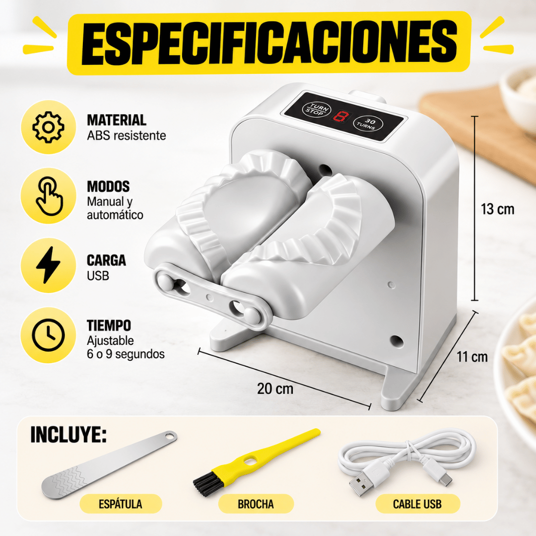 Maquina Mini Empanadas Eléctrica - Prepara empanadas de forma rápida, fácil y uniforme
