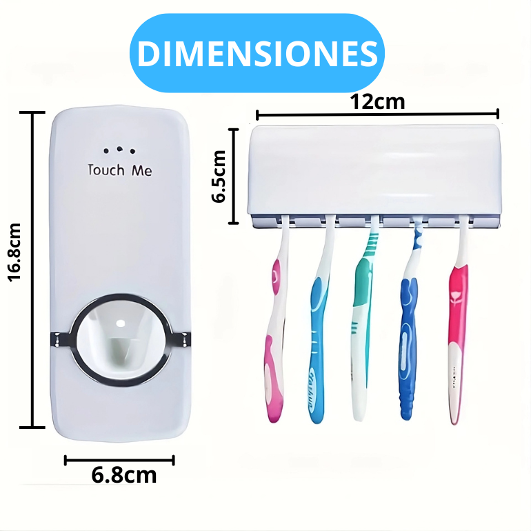 Dispensador Pasta Dental y Portacepillos - ¡Limpio y práctico!