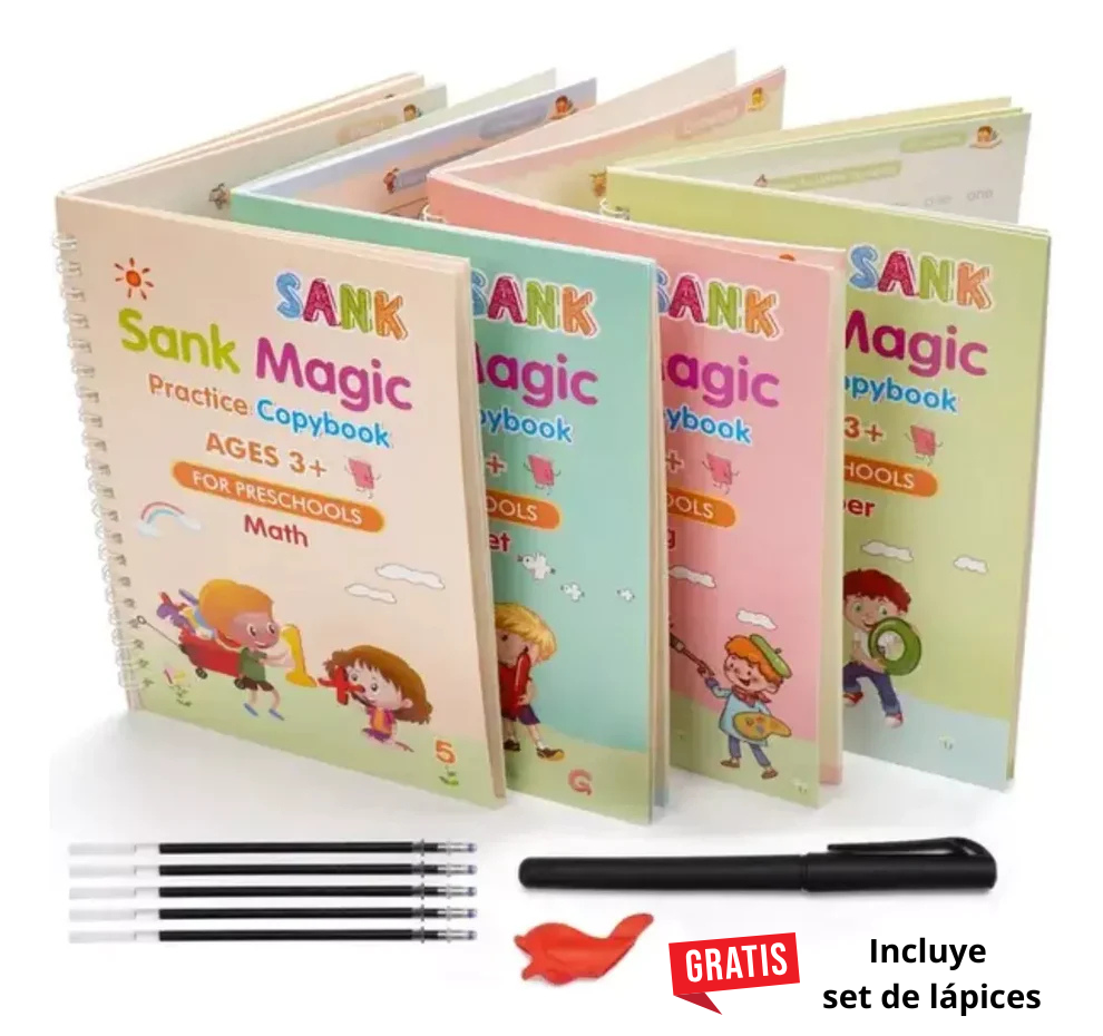 Set 4 Cuadernos Mágicos Infantil Montessori - ¡Oferta exclusiva Cyber Monday!