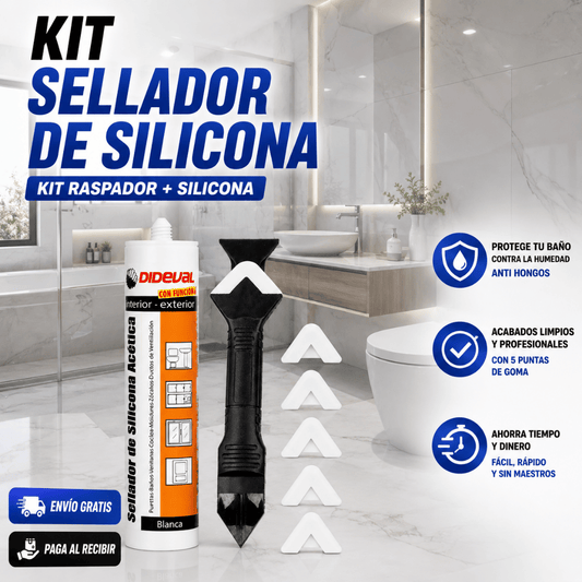 Kit Raspador + Silicona para Baño/Cocina - Facilita la eliminación de silicona en juntas y superficies