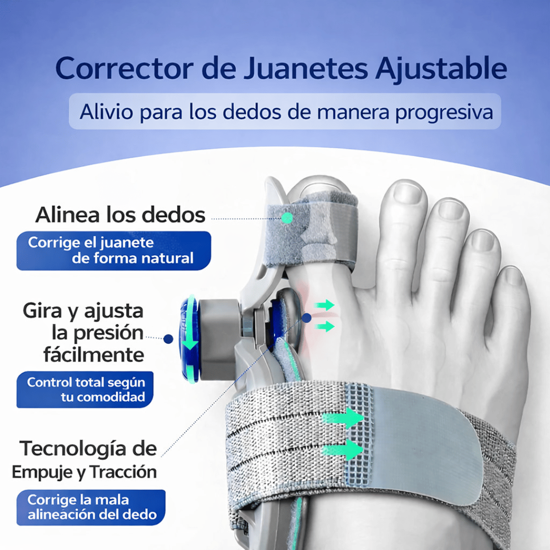 Corrector de Juanetes Ajustable - Ayuda a corregir la posición del dedo de forma progresiva