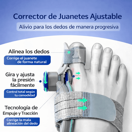 Corrector de Juanetes Ajustable - Ayuda a corregir la posición del dedo de forma progresiva