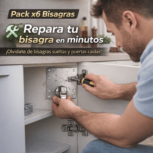 ¡Pack 6 Placas de Reparación Bisagras! - Solución Práctica Para Bisagras Sueltas