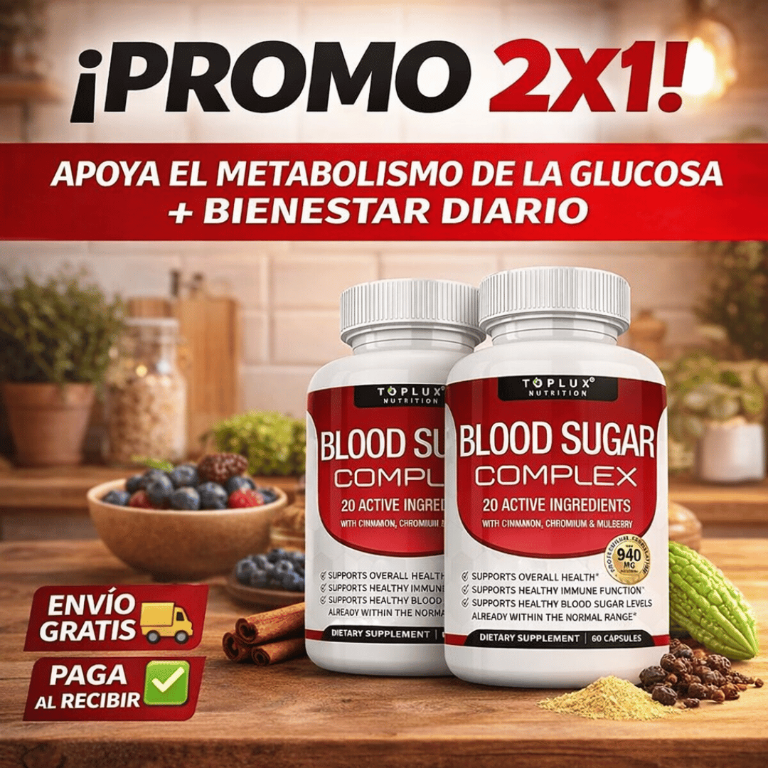 ¡Promo 2x1 Blood Sugar Complex 60 Cápsulas! - Ayuda a mantener el equilibrio de glucosa de forma práctica