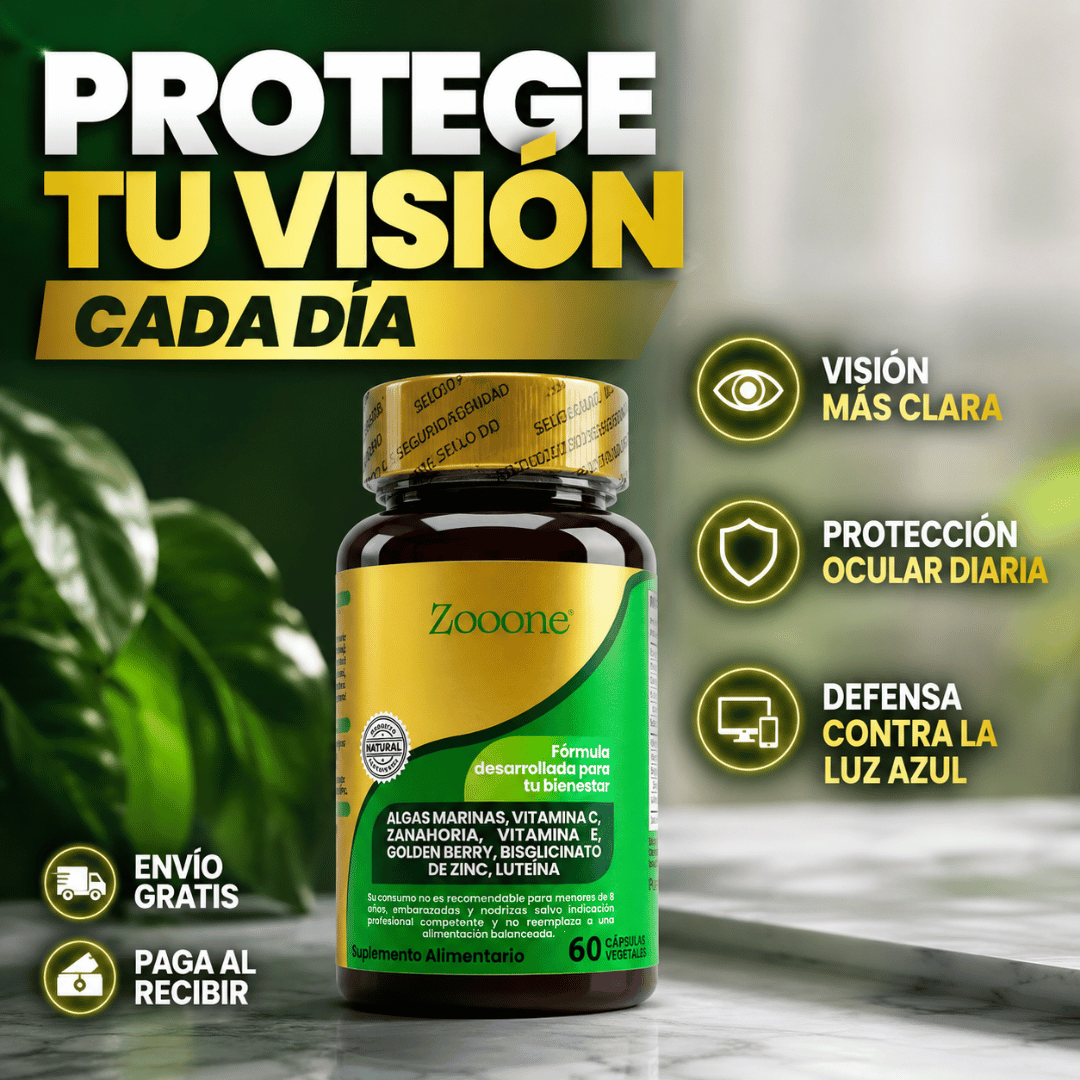 Zooone™ 60 Cápsulas - Nutrición ocular diaria para ver nítido y sin cansancio - 100% Natural