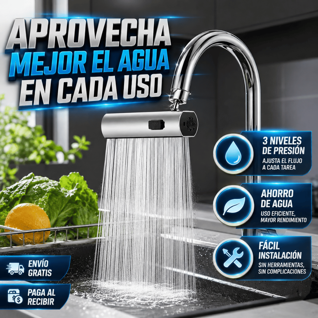 Grifo Inteligente Ahorrador 4 en 1 - Optimiza el uso de agua en cada tarea de tu cocina