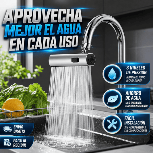 Grifo Inteligente Ahorrador 4 en 1 - Optimiza el uso de agua en cada tarea de tu cocina