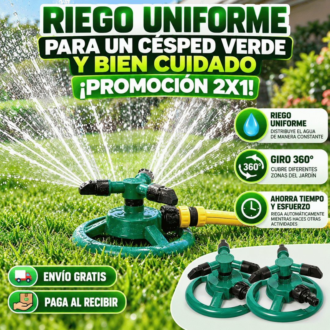 ¡Promo 2x1 Aspersor 360°! - Riega tu jardín de forma práctica, uniforme y automática