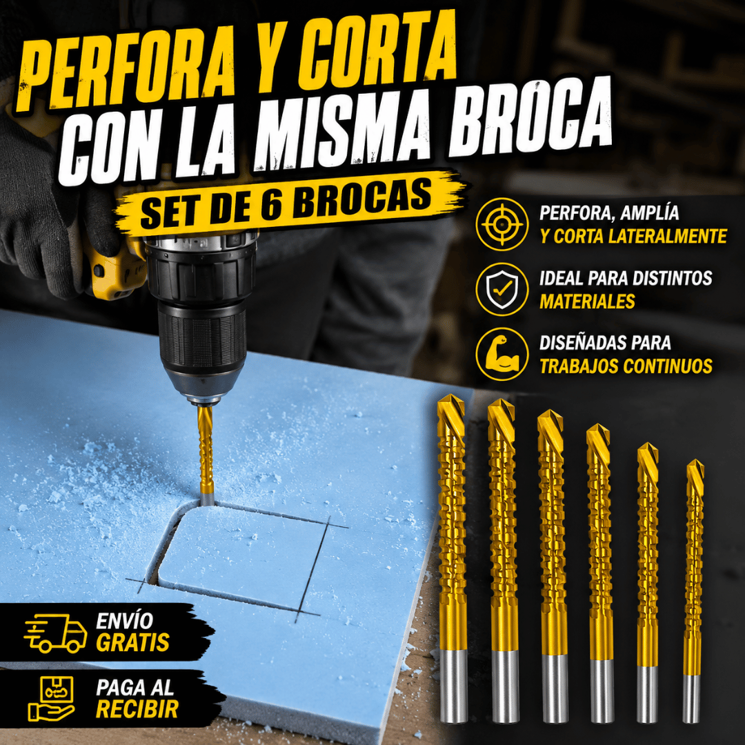 Set 6 Brocas de Sierra Dentada - Perfora y realiza cortes laterales con la misma broca