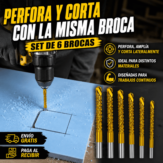 Set 6 Brocas de Sierra Dentada - Perfora y realiza cortes laterales con la misma broca