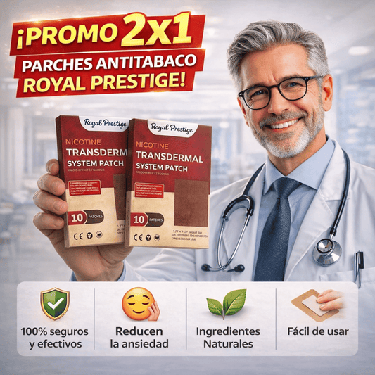 ¡Promo 2x1 20 Parches Antitabaco Royal Prestige!  - Apoyo diario para disminuir el hábito de fumar