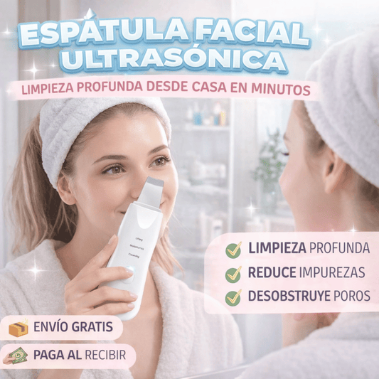 Espátula Facial Ultrasónica - Limpieza facial profunda desde casa de forma práctica