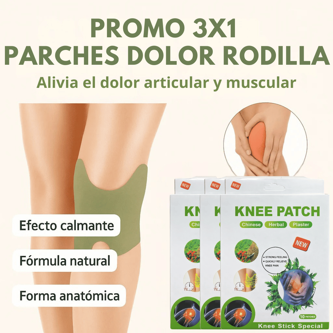 ¡Pack 3x1 30 Parches Alivio Dolor Rodillas! - Ayuda a disminuir la molestia de rodilla en tu rutina diaria