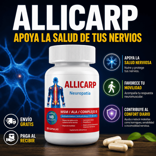 Allicarp Neurogent 30 Cápsulas - Apoya la salud nerviosa y mejora tu bienestar diario