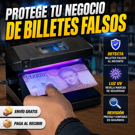 Detector de Billetes Falsos Luz UV - Verifica tus billetes y protege cada venta