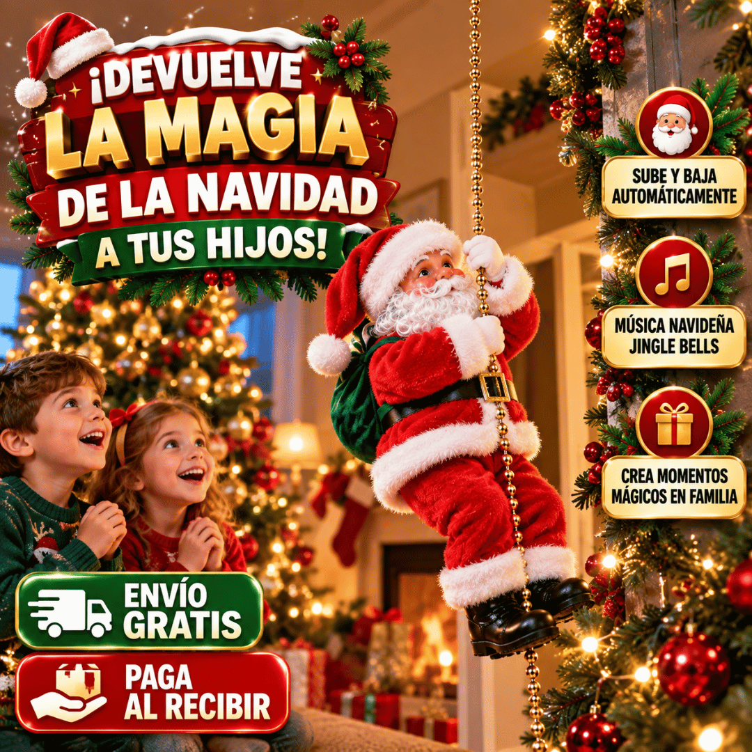 Viejo Pascuero Escalador - Convierte tu decoración navideña en un momento lleno de magia
