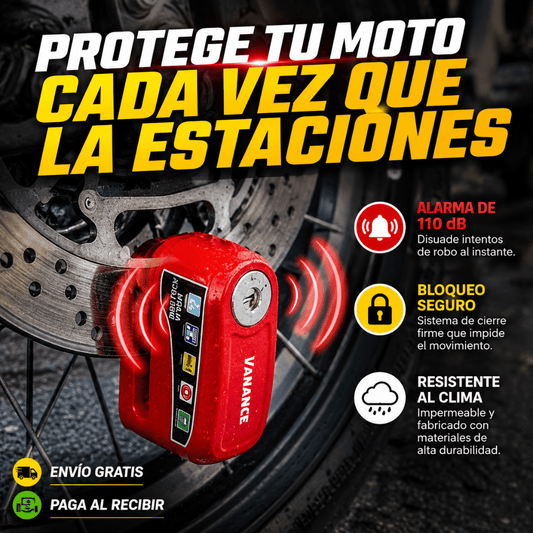 Candado para Motos Antirrobo con Alarma - Protege tu moto con una alarma de respuesta inmediata