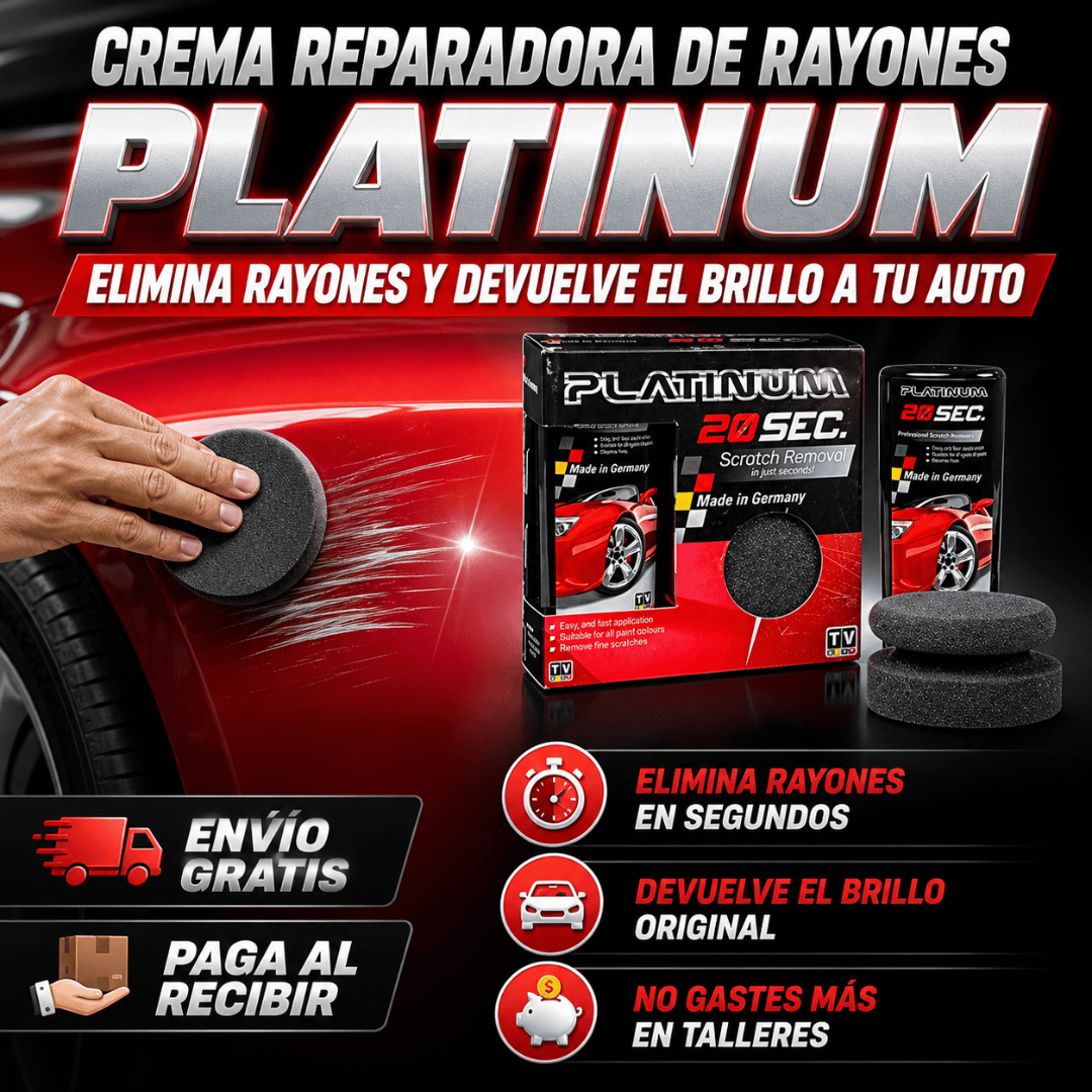 Crema Reparadora De Rayones Platinum 100ml - Elimina rayones del auto en minutos sin gastar en talleres