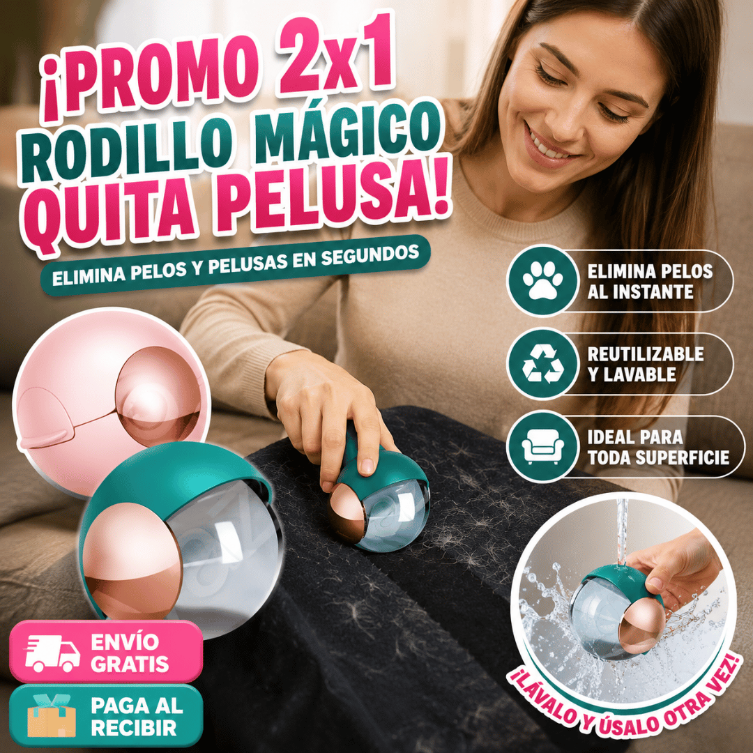 ¡Promo 2x1 Rodillo Mágico Quita Pelusa! - Elimina pelos y pelusas de tu ropa en segundos