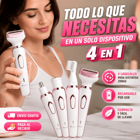 Depiladora Femenina 4 En 1 - Simplifica tu rutina de depilación y cuidado personal