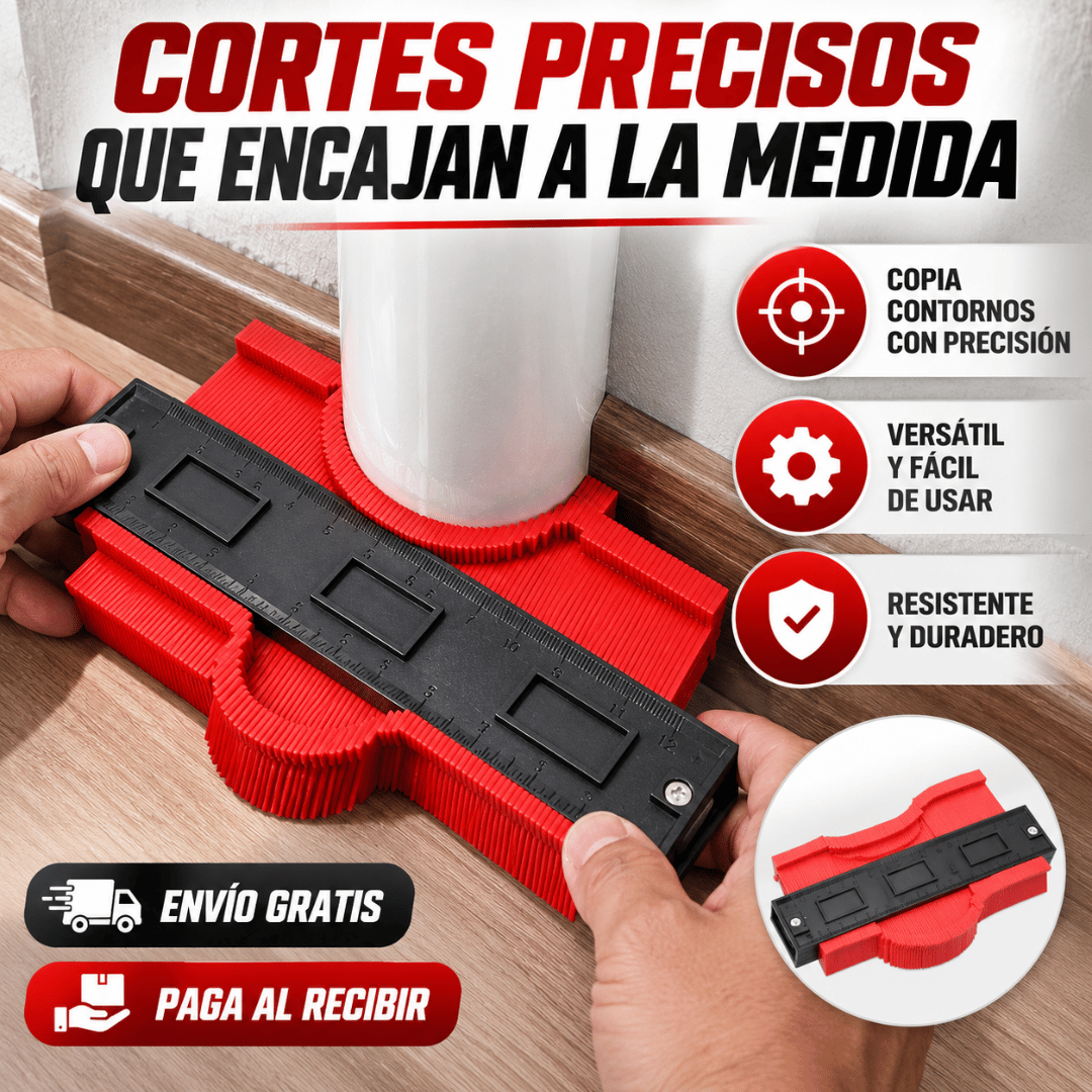 Medidor de Contornos Profesional - Replica Formas Irregulares y Facilita Cortes Precisos