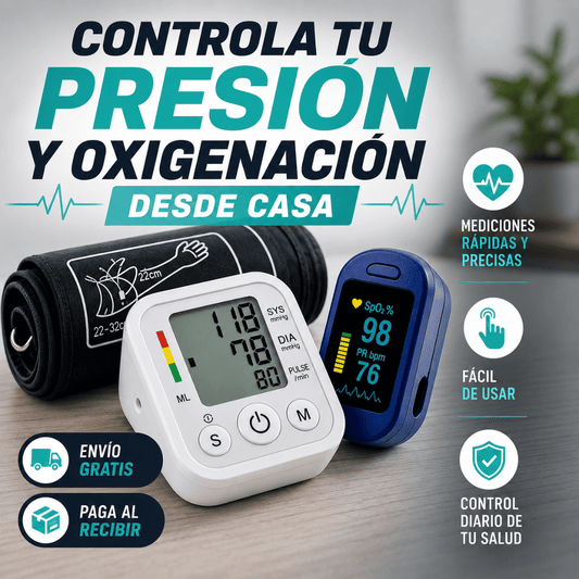 Kit Tensiometro + Oximetro  - Controla tu presión y oxígeno fácilmente desde casa