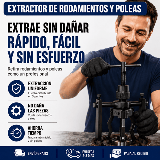 Extractor De Rodamientos y Poleas - Extrae rodamientos con precisión y menos esfuerzo