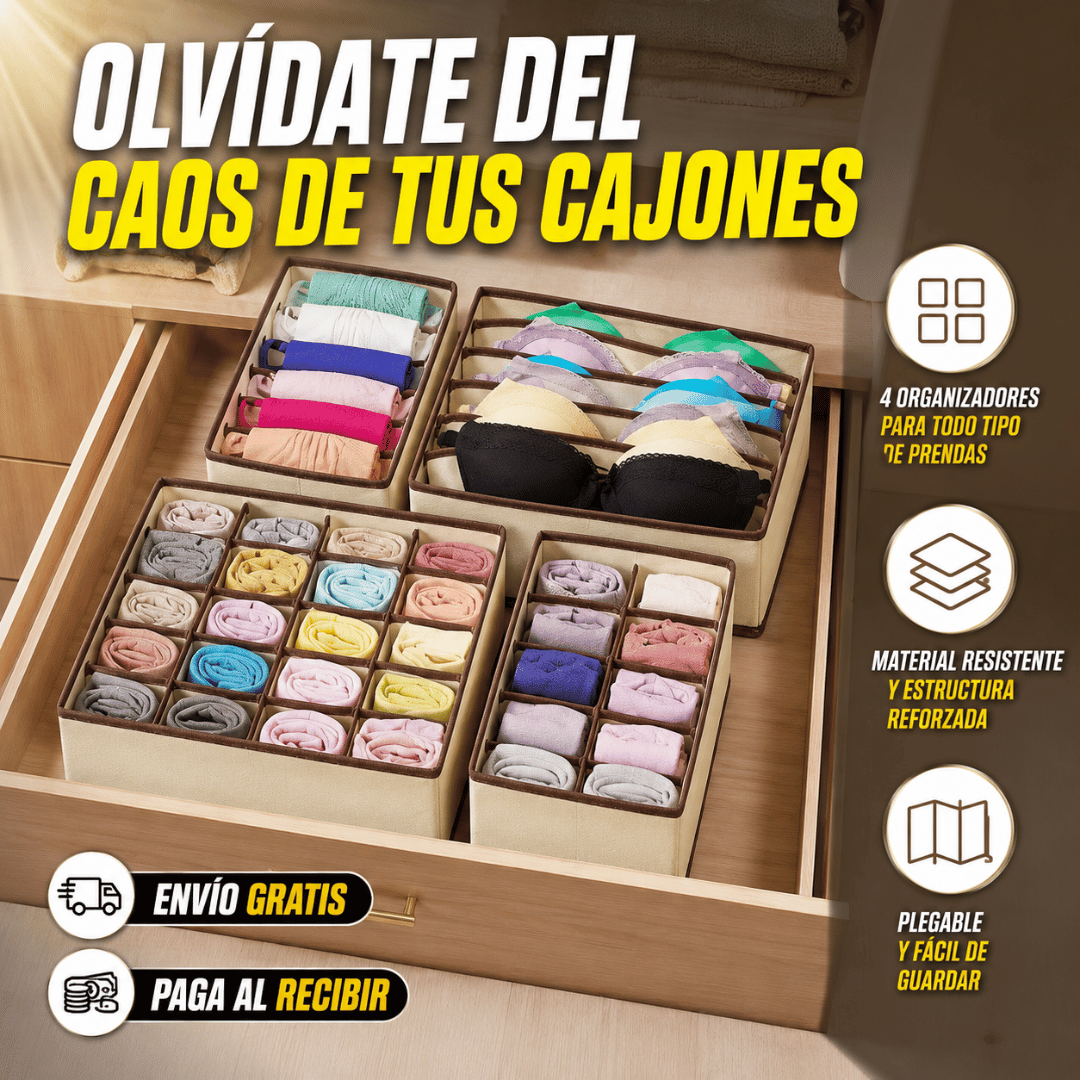 Set De 4 Organizadores De Ropa Interior - Mantén tu ropa interior ordenada y siempre al alcance de la mano