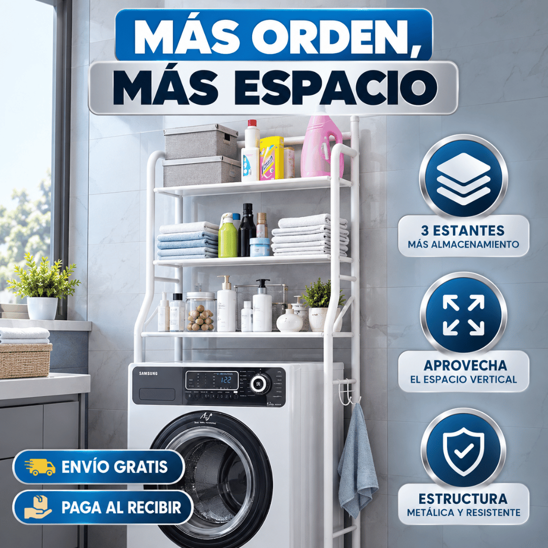 Estante  Organizador De Lavadora - Aprovecha el espacio sobre tu lavadora y elimina el desorden