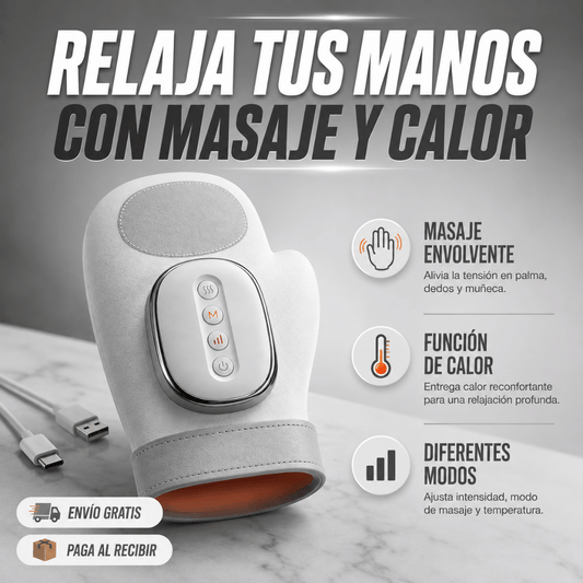 Guante Masajeador para Artritis - Masaje y calor para aliviar la tensión y rigidez de tus manos