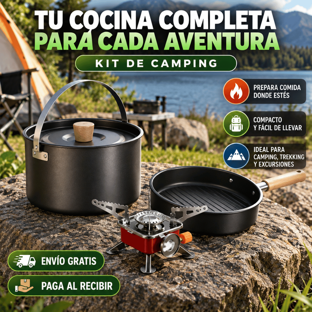 Kit De Cocina Portátil Camping - Prepara tus comidas fácilmente al aire libre