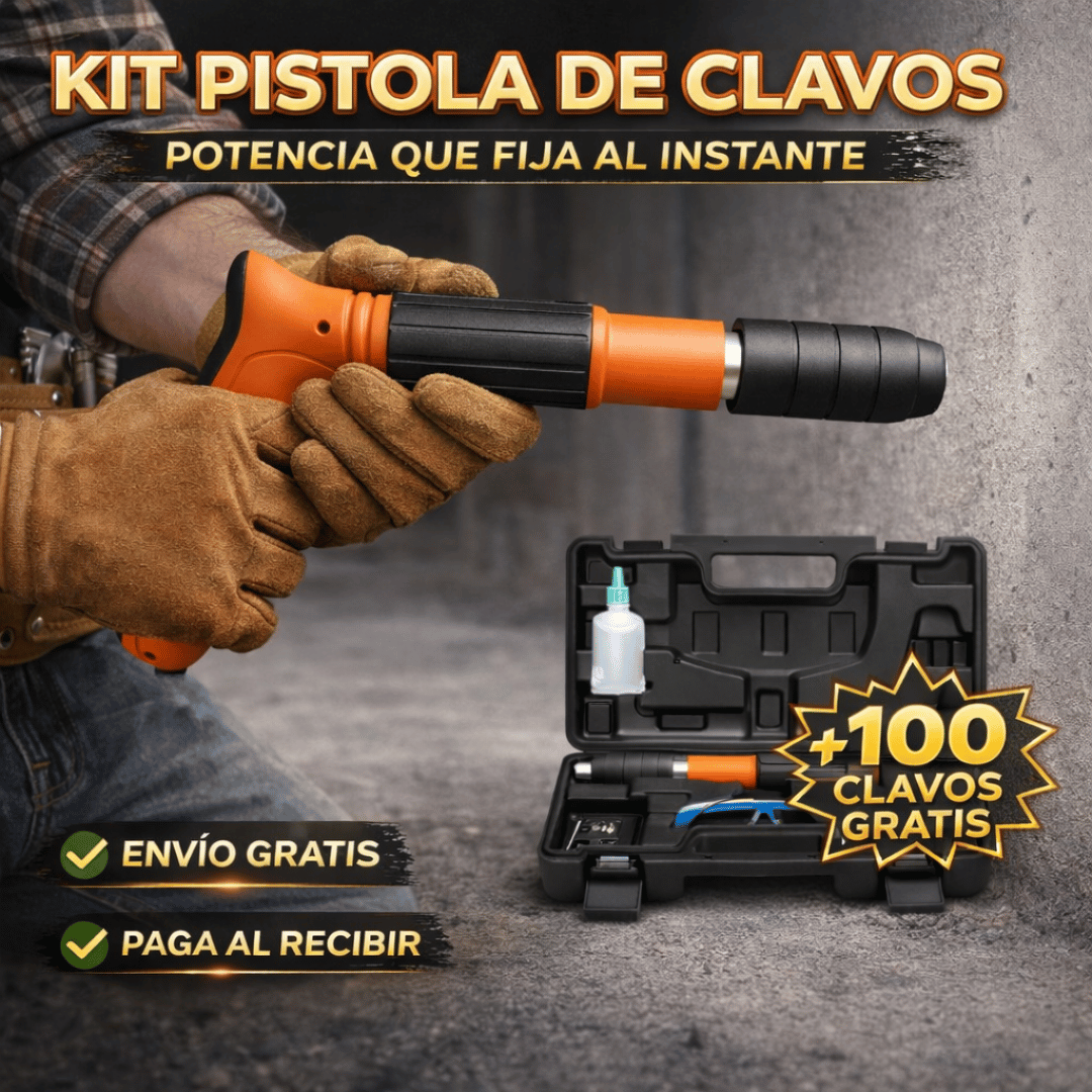 Kit Pistola de Clavos - Optimiza tu tiempo con fijaciones rápidas y seguras