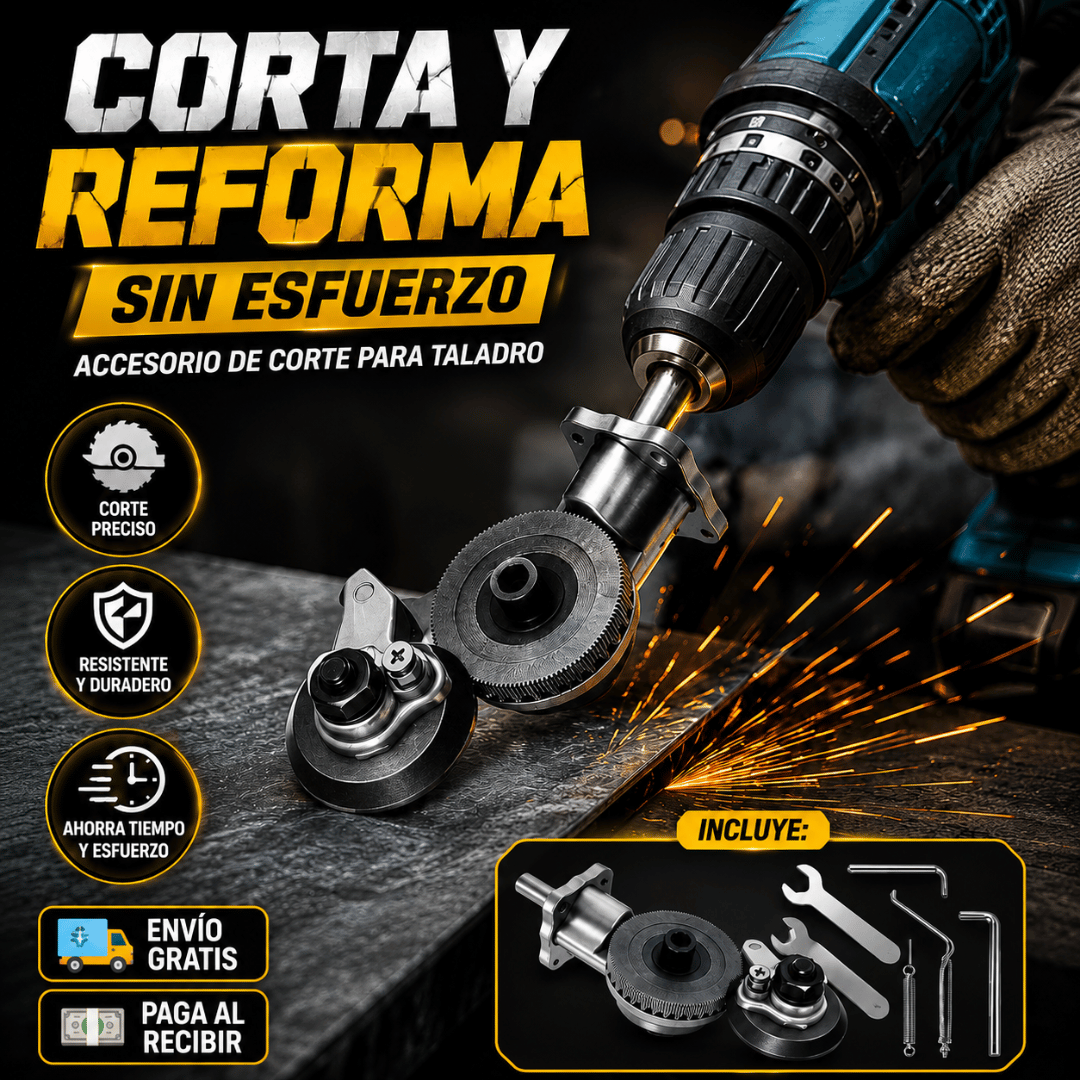 Cortador de Placa Metálica para Taladro Eléctrico - Transforma tu taladro en una herramienta de corte eficiente