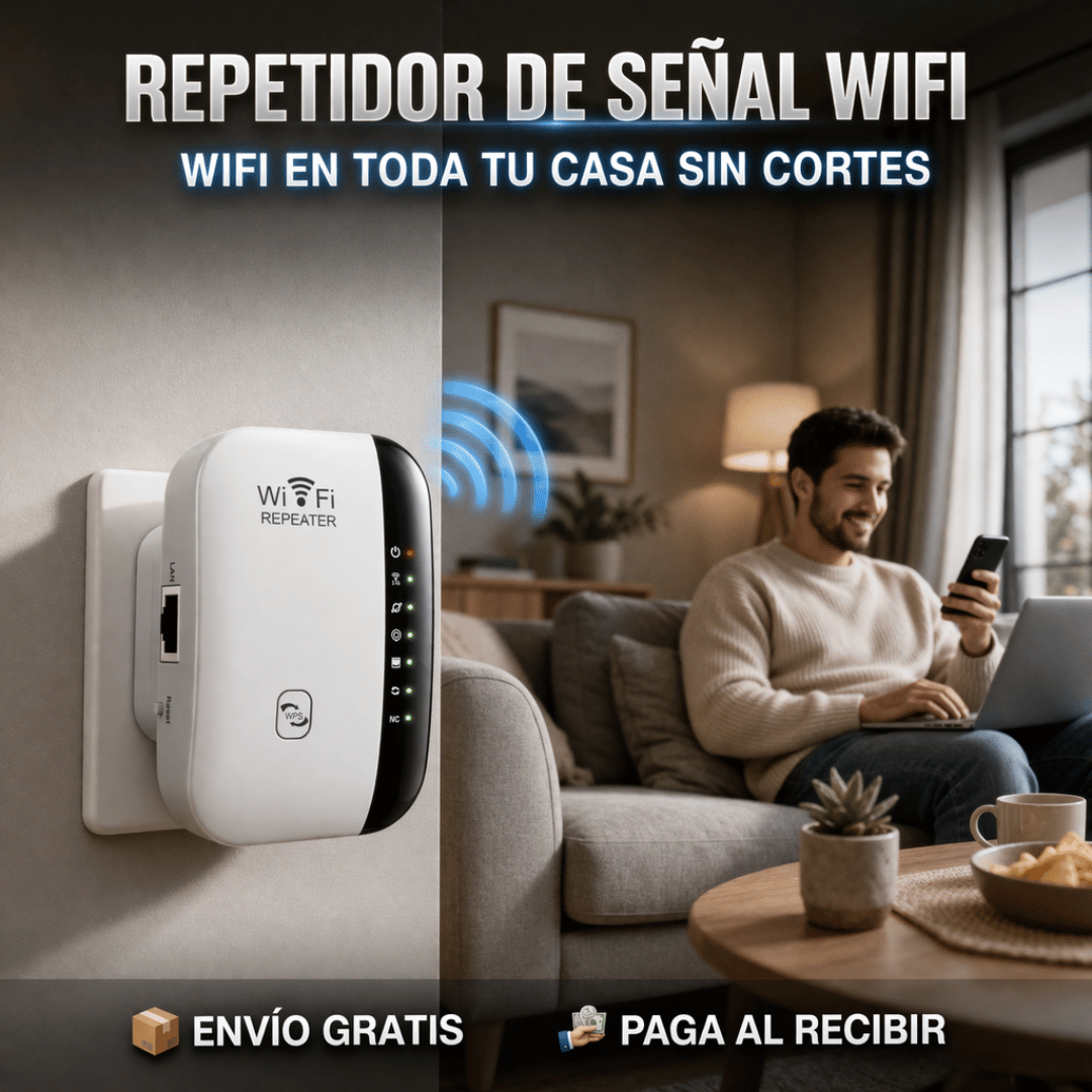 Repetidor de Señal Wi-Fi - Mejora la cobertura en toda tu casa fácilmente