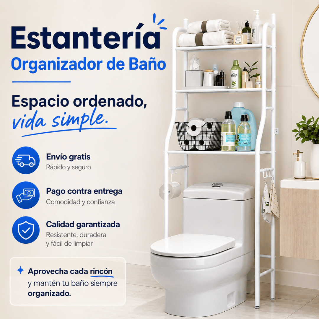 Estantería Organizador de Baño - Organiza tu baño y aprovecha cada espacio fácilmente