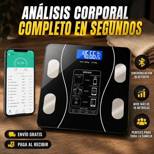 Báscula Inteligente Digital - Obtén un análisis completo de tu cuerpo en cada medición